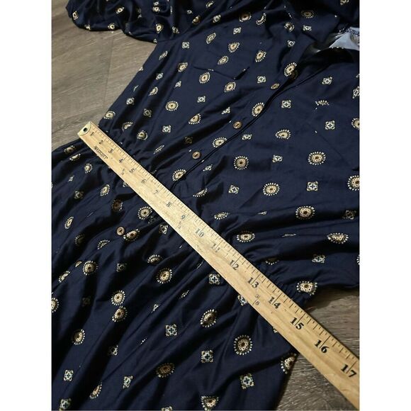 Always Indigo Womens Tunic Dress Button Up Elastic Waist Belted New XL petite ￼ - Picture 10 of 12